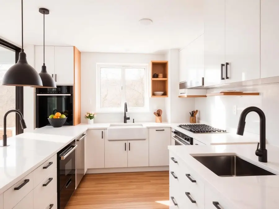 A renovated modern kitchen